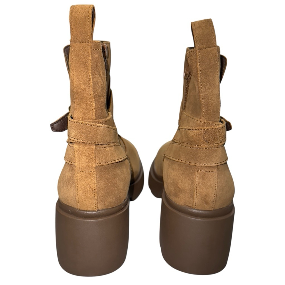 Steve Madden Womens Size 9 Brown Suede Lug Sole Platform Ankle Boots - Picture 4 of 8